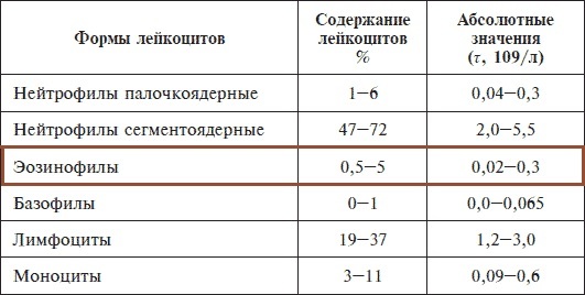 Эозинофилы повышены: патология или вариант нормы