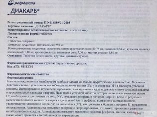 Диакарб - 16 отзывов, инструкция по применению