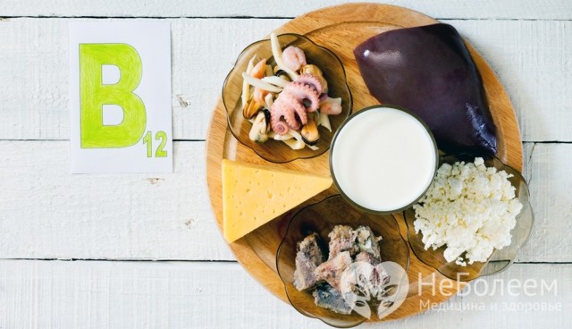 Витамин B12 - в продуктах, симптомы недостатка и избытка