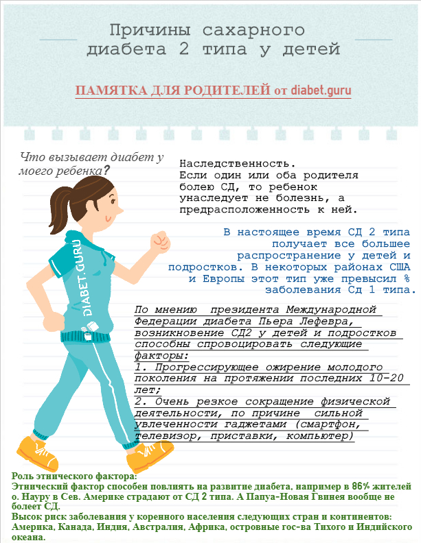 Причины развития сахарного диабета у маленьких детей и подростков