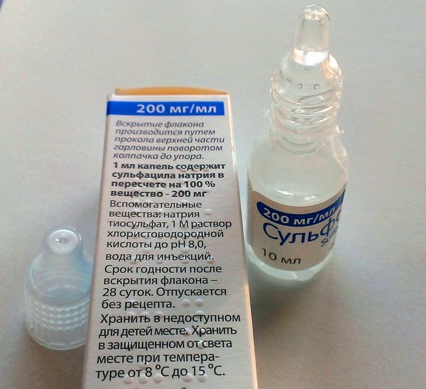 Сульфацил натрия – капли глазные: описание, состав, инструкция