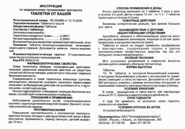 Эффективные таблетки от кашля, инструкция по применению