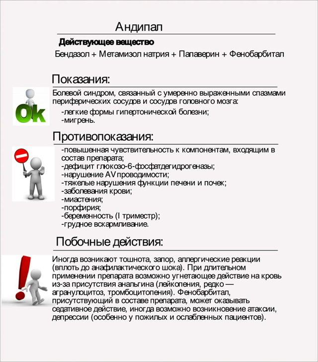 Андипал - инструкция по применению, отзывы, аналоги и формы выпуска (таблетки) препарата для снижения артериального давления, лечения спазмов сосудов и мышц у взрослых, детей и при беременности