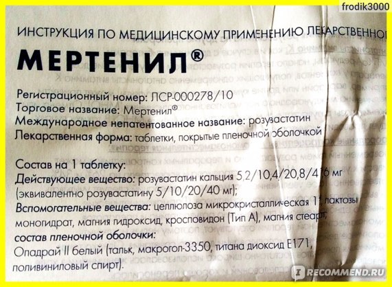 Мертенил - 3 отзыва, цена от 206 руб., инструкция по применению