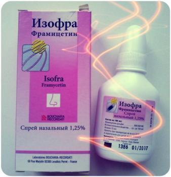 Изофра - спрей в нос, инструкция по применению