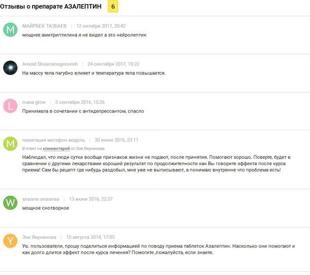 Азалептин – инструкция по применению, отзывы, дозы